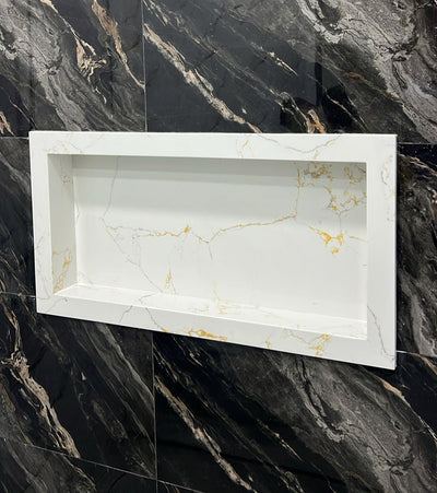 Modern Grey Night Marble Vanity – Elegant Washroom Sink with Storage Shelf